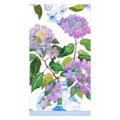 Hydrangeas And Porcelain Guest Towel/Buffet Napkins, 15 Per Package