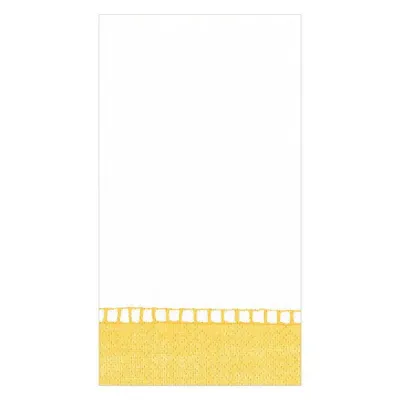 Linen Border Yellow Guest Towel/Buffet Napkins, 15 Per Package