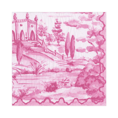 Tuscan Toile Paper Luncheon Napkins Berry, 20 Per Pack