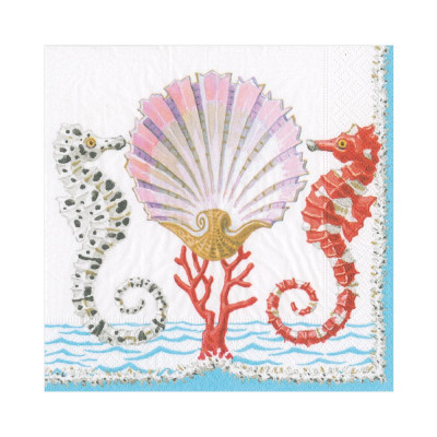 Seahorses and Shell Paper Luncheon Napkins, 20 Per Pack