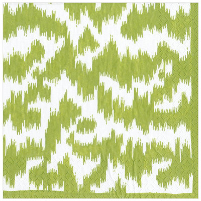 Modern Moiré Paper Dinner Napkins Green, 20 Per Pack