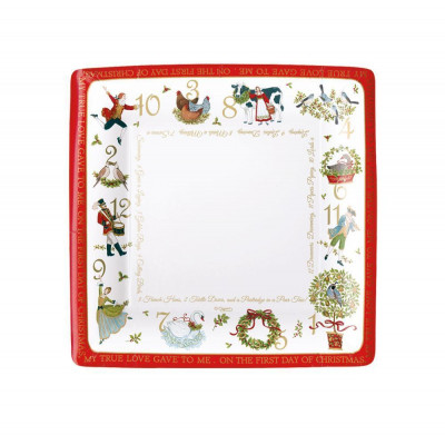 On the 12th Day Square Paper Salad & Dessert Plates, 8 Per Pack
