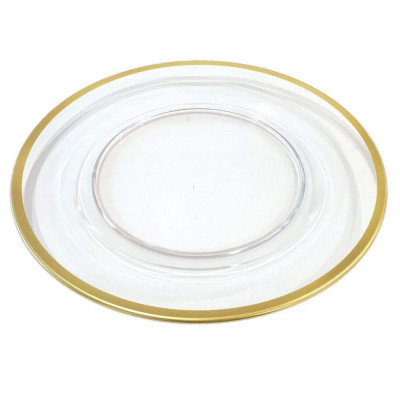 Acrylic Charger Plate Clear with Gold Rim