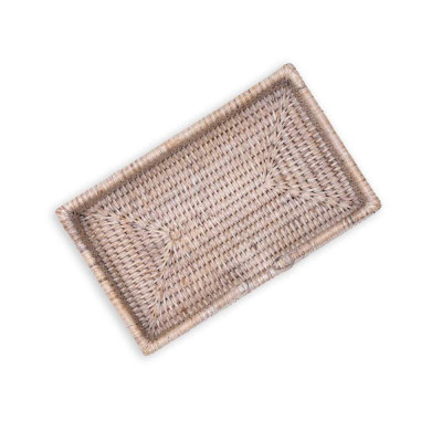 Rattan Guest Towel Napkin Holder in White Natural