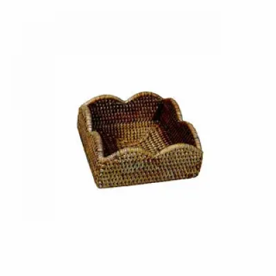 Rattan Scalloped Luncheon Napkin Holder Natural