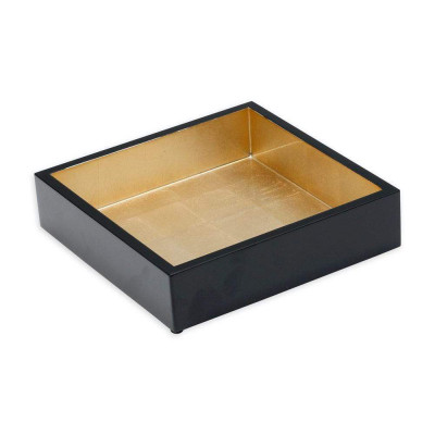 Lacquer Luncheon Napkin Holder Black & Gold