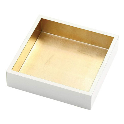 Lacquer Luncheon Napkin Holder Ivory & Gold