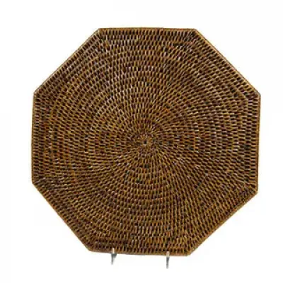 Rattan Octagonal Placemat Natural