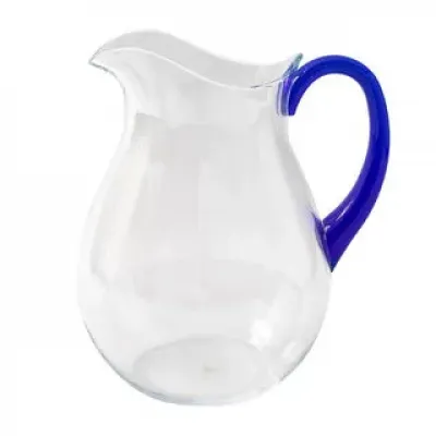 Acrylic Pitcher Clear with Cobalt Handle