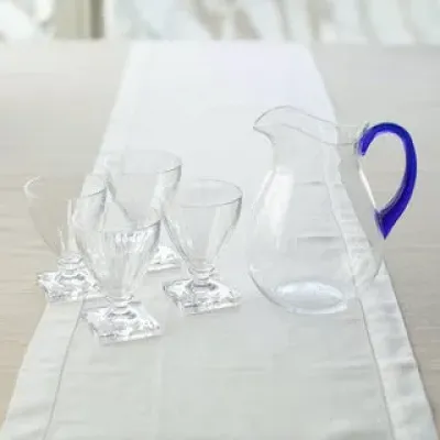 Acrylic Pitcher Clear with Cobalt Handle