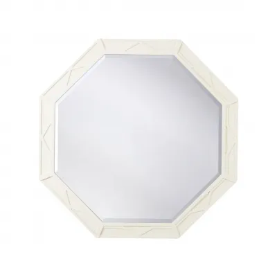 Dahlia Hexagon Mirror White