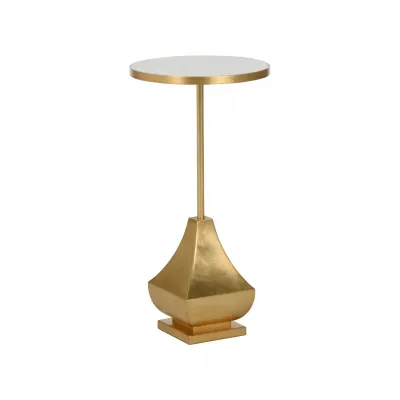 Essex White Marble Drinks Table