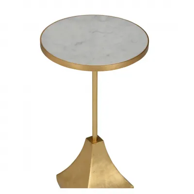 Essex White Marble Drinks Table