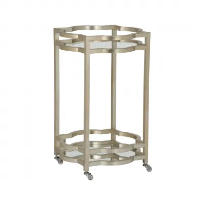Quatrefoil Silver Bar Cart