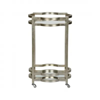 Quatrefoil Silver Bar Cart