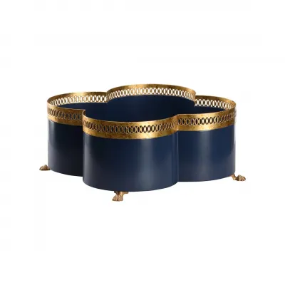 Tracery Navy Blue Cachepot
