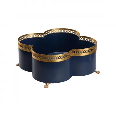 Tracery Navy Blue Cachepot