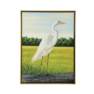 White Egret Oil Painting