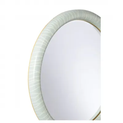 String Along Blue Round Mirror