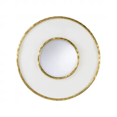 Hand Hammered and Acrylic Round Mirror