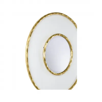 Hand Hammered and Acrylic Round Mirror