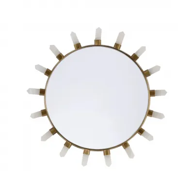 Crystal Starburst Round Mirror