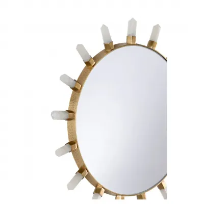 Crystal Starburst Round Mirror