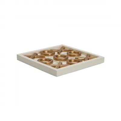 Tic Tac Toe Resin/Gold Metal (Box)