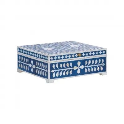 Bone Blue Inlay Box