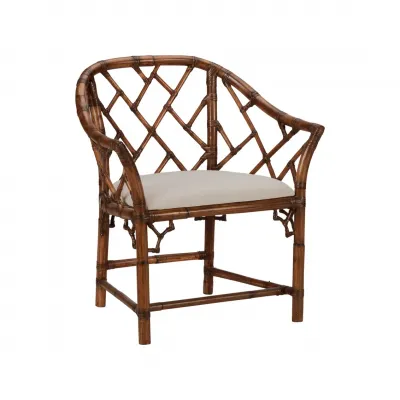 Chippendale Brown Bamboo Arm Chair