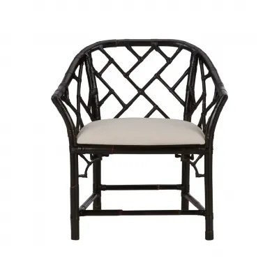 Chippendale Cracked Pepper Bamboo Arm Chair