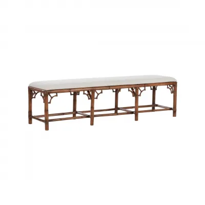 Chippendale Brown Bamboo Bench