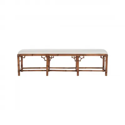 Chippendale Brown Bamboo Bench