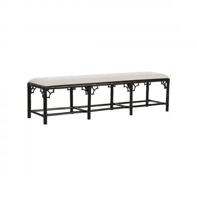 Chippendale Cracked Pepper Bamboo Bench