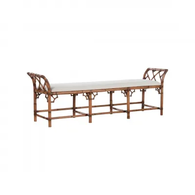 Chippendale Brown Bamboo Regency Bench