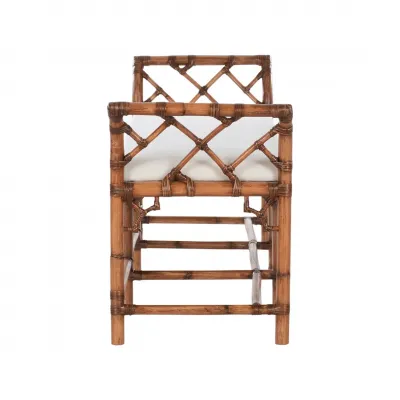 Chippendale Brown Bamboo Regency Bench