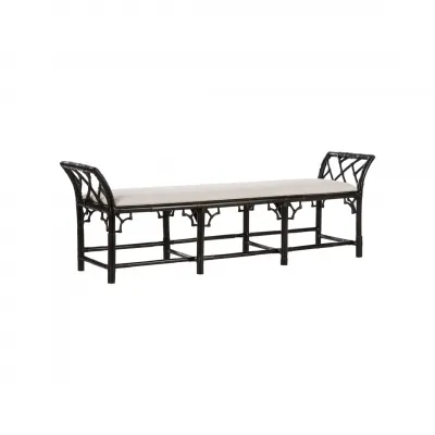 Chippendale Cracked Pepper Bamboo Regency Bench