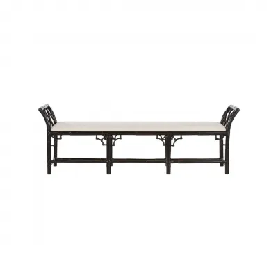 Chippendale Cracked Pepper Bamboo Regency Bench