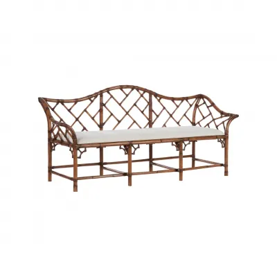 Chippendale Brown Bamboo Settee
