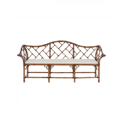 Chippendale Brown Bamboo Settee