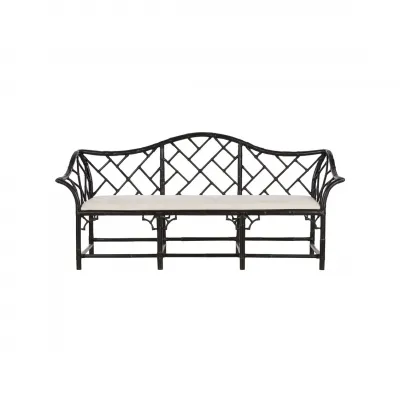 Chippendale Cracked Pepper Bamboo Settee
