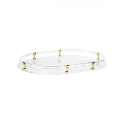 Acrylic Gold Oval Tray