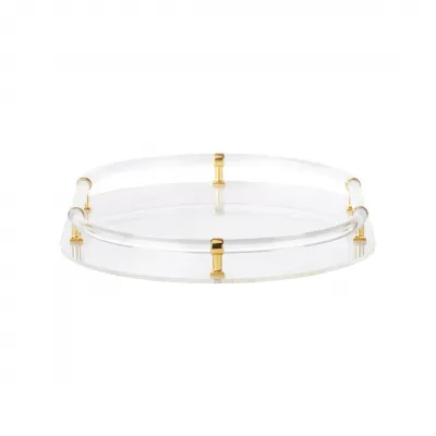 Acrylic Gold Oval Tray