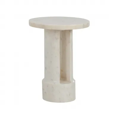 George White Marble Side Table