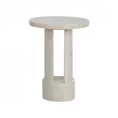 George White Marble Side Table