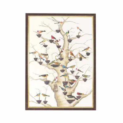 The Aviary Watercolor on Silk