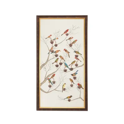 Small Aviary B Watercolor on Silk