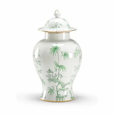 Green Chinoiserie Jar