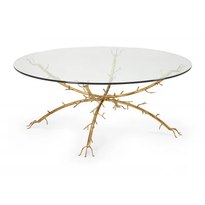 Gold Coral Round Coffee Table