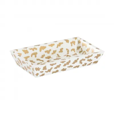Leopard Towel Tray White/Gold